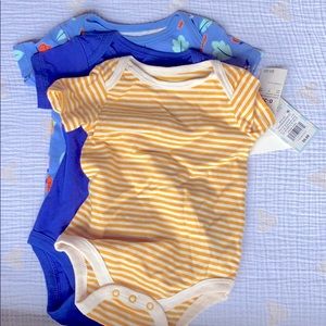 Cat & Jack Onesie set 0-3m mustard and blue
